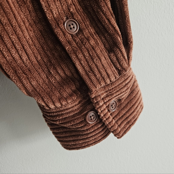 Aritzia Sunday Best Tilly Shirt Jacket Size 1 Brown Corduroy Oversized Shacket - Picture 10 of 14